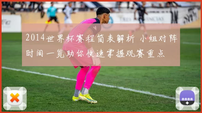 2014世界杯赛程简表解析 小组对阵时间一览助你快速掌握观赛重点